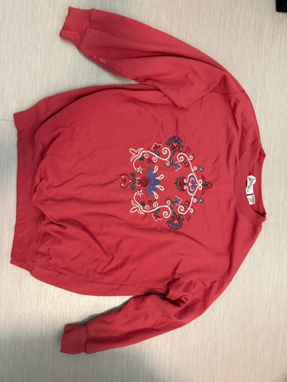 Vintage embroidered granny crew neck cottagecore sweater